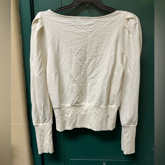 AG Adriano Goldschmied Walker Puff Sleeve Ivory sweatshirt. Pre-owned Size L - Picture 4 of 7